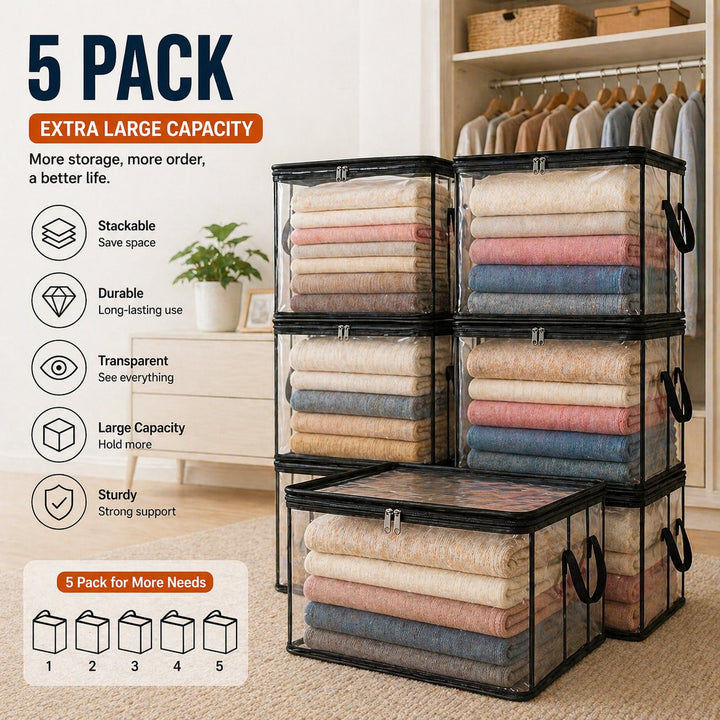 🔥Limited TimePromotion 49% OFF 📦Large Heavy-Duty Thick Plastic Clear Storage Bag for Clothes, Moving &amp; Storage