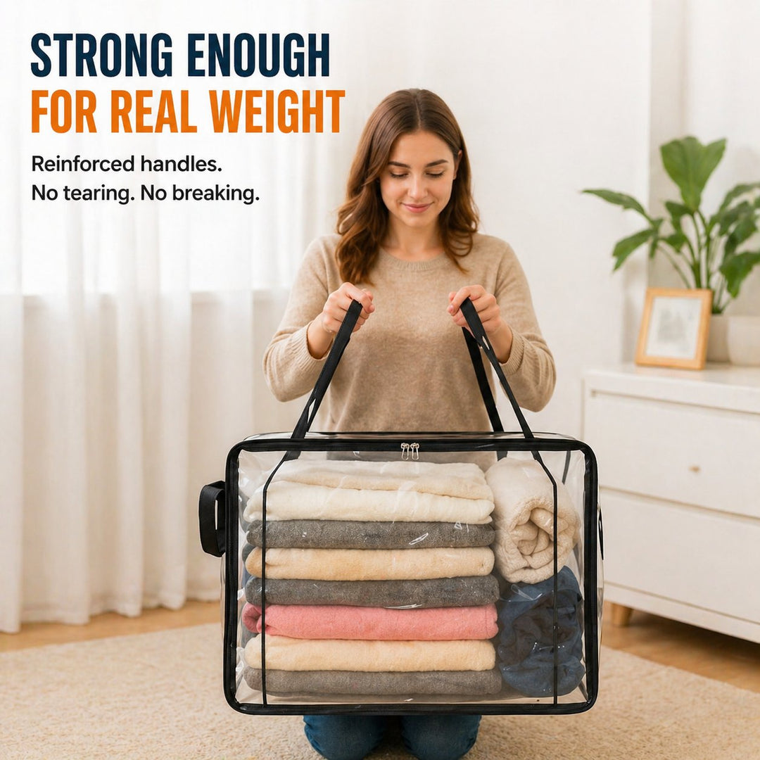 🔥Limited TimePromotion 49% OFF 📦Large Heavy-Duty Thick Plastic Clear Storage Bag for Clothes, Moving &amp; Storage