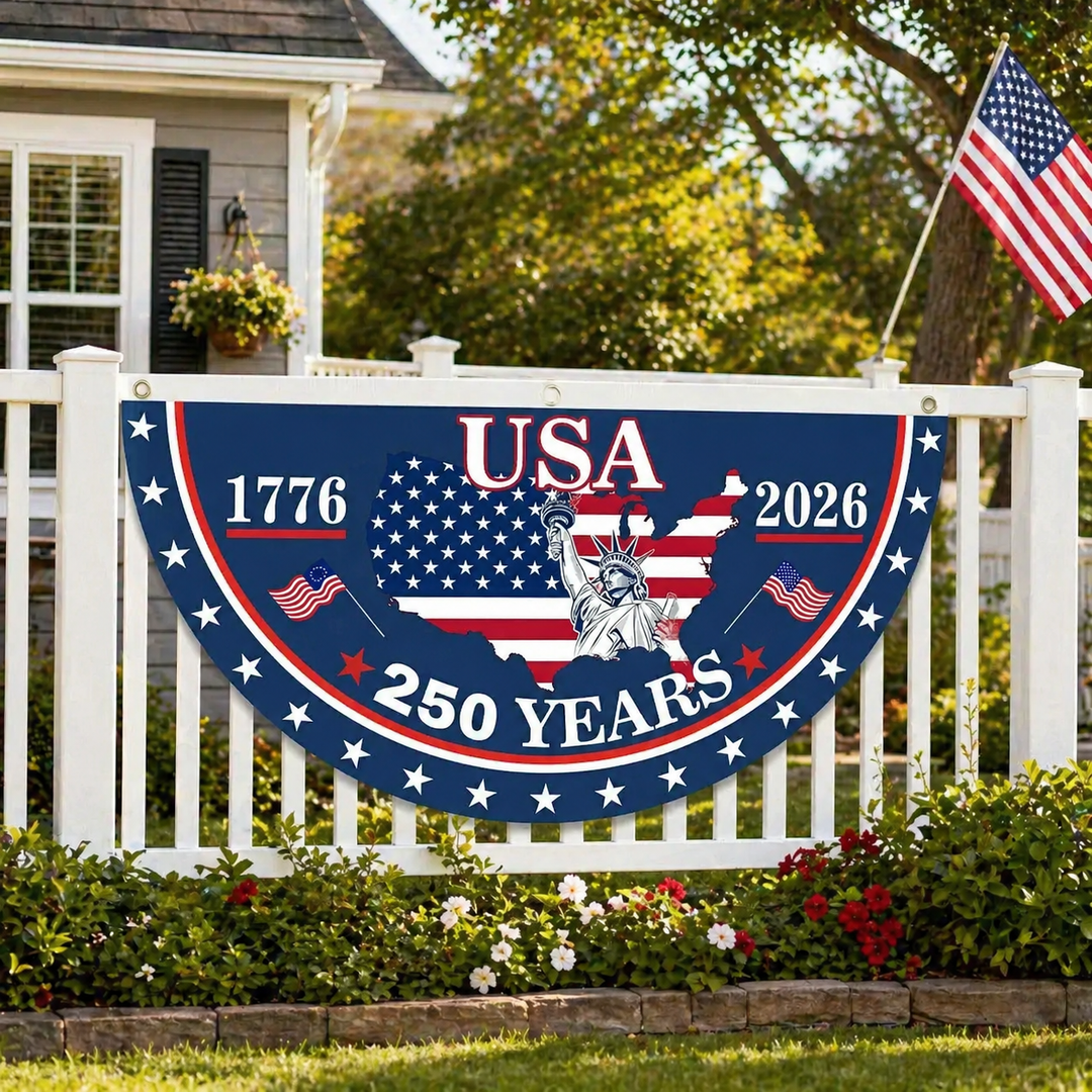 USA 250th Anniversary Fan-Shaped Porch Banner