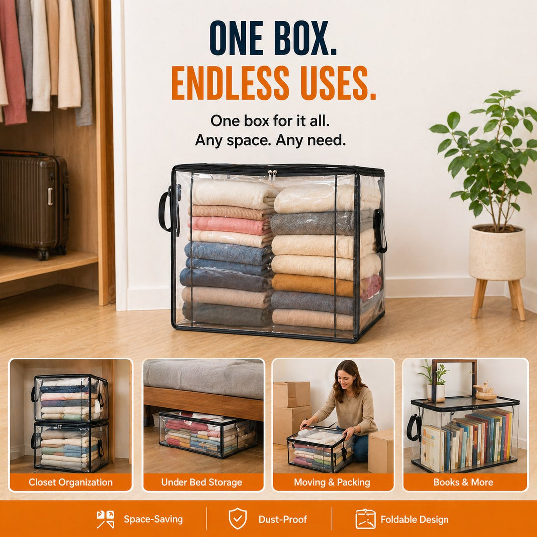 🔥Limited TimePromotion 49% OFF 📦Large Heavy-Duty Thick Plastic Clear Storage Bag for Clothes, Moving &amp; Storage