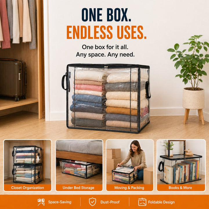 🔥Limited TimePromotion 49% OFF 📦Large Heavy-Duty Thick Plastic Clear Storage Bag for Clothes, Moving &amp; Storage