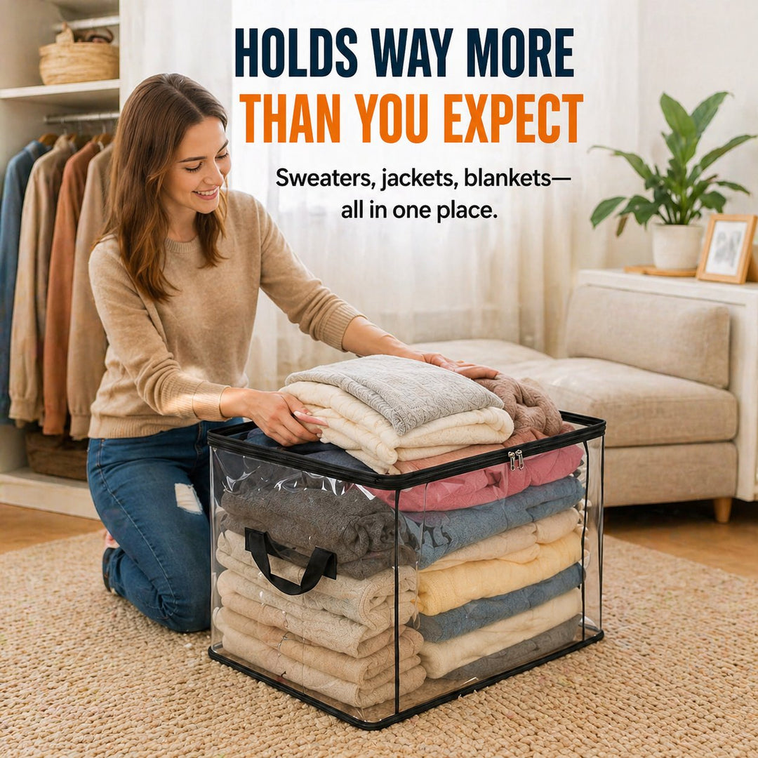 🔥Limited TimePromotion 49% OFF 📦Large Heavy-Duty Thick Plastic Clear Storage Bag for Clothes, Moving &amp; Storage