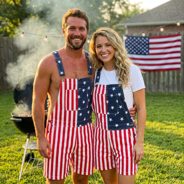American Flag Overalls for July 4th &amp; America 250 Celebrations