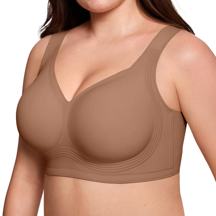 VRCOMFY Jelly Wireless Womens Comfortable Wireless Bras Push Up Bralettes Seamless Tshirts Bras Deep V Everyday Bras