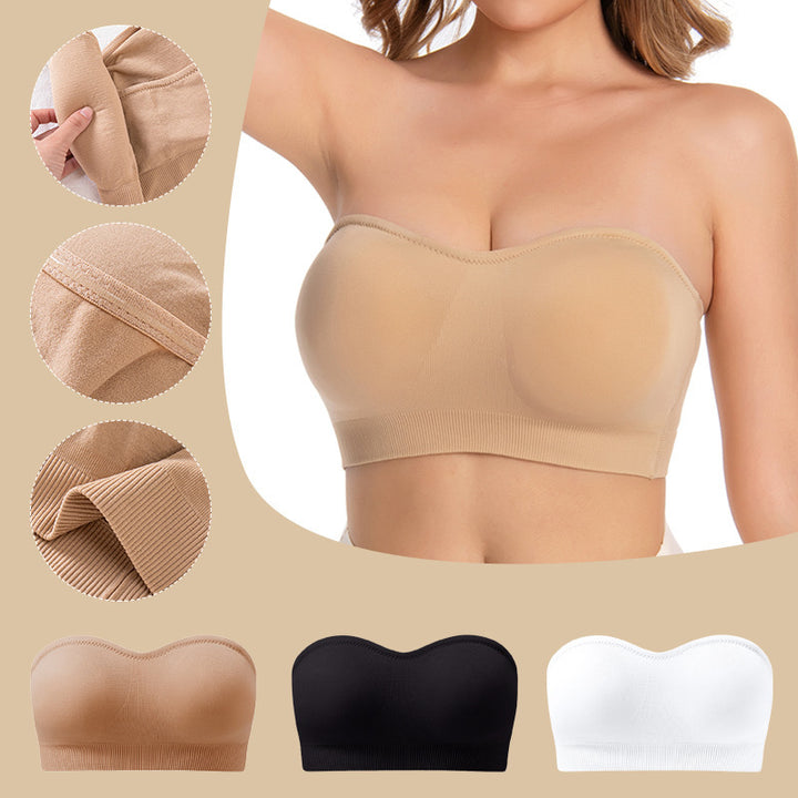 Lusait Strapless Bras for Women  Non-Slip Silicone Padded Bandeau Bra Wireless Tube Top Bra DealsforYouDays