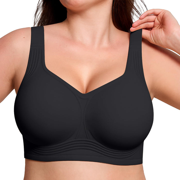 VRCOMFY Jelly Wireless Womens Comfortable Wireless Bras Push Up Bralettes Seamless Tshirts Bras Deep V Everyday Bras