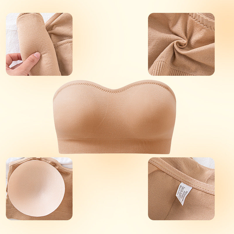 Lusait Strapless Bras for Women  Non-Slip Silicone Padded Bandeau Bra Wireless Tube Top Bra DealsforYouDays