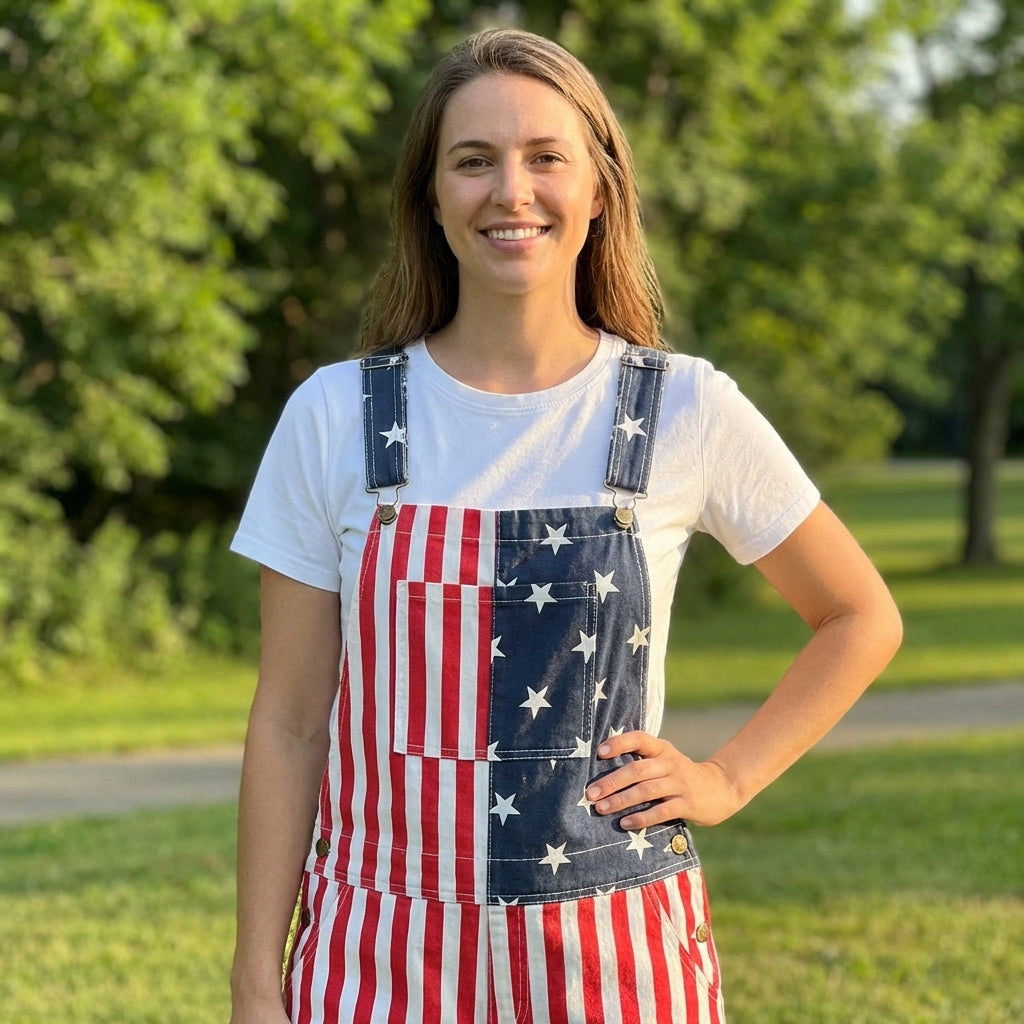 American Flag Overalls for July 4th &amp; America 250 Celebrations