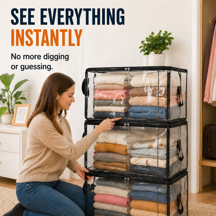 🔥Limited TimePromotion 49% OFF 📦Large Heavy-Duty Thick Plastic Clear Storage Bag for Clothes, Moving &amp; Storage