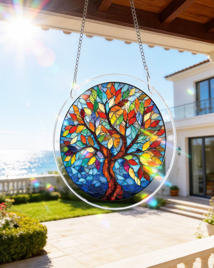 Acrylic Jigsaw Puzzle Suncatcher - Tree of Radiant Glass