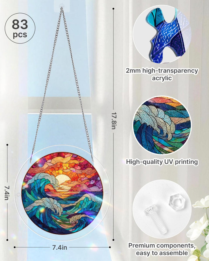 Acrylic Jigsaw Puzzle Suncatcher - Chasing the Sun Sea