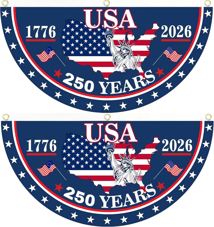 USA 250th Anniversary Fan-Shaped Porch Banner