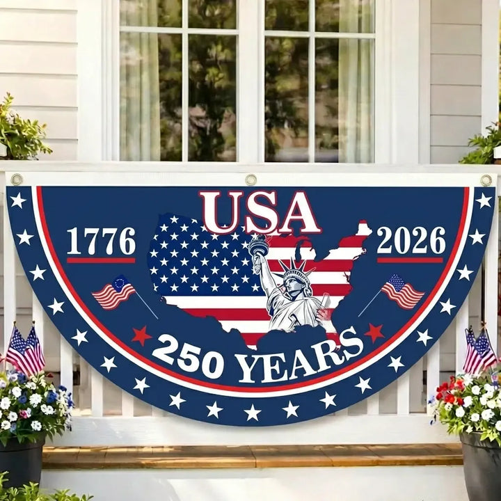 USA 250th Anniversary Fan-Shaped Porch Banner