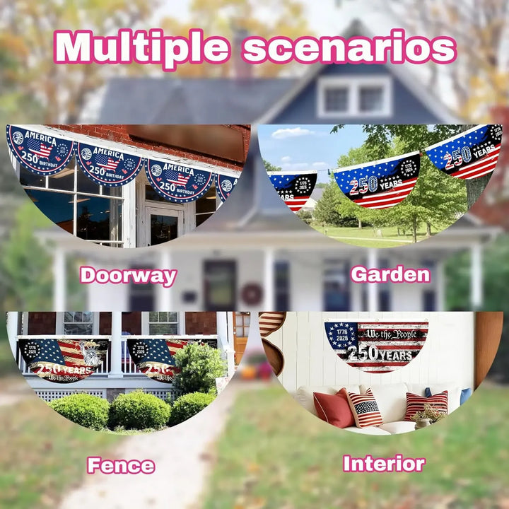 USA 250th Anniversary Fan-Shaped Porch Banner